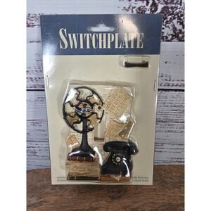 VTG Style Fan & Telephone Switch Plate Cover Retro Home Decor New in Package